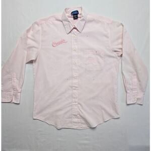 Pink Car Shirt Cruisin Graphic Rhinestone Large Long Sleeve Striped Button Up
